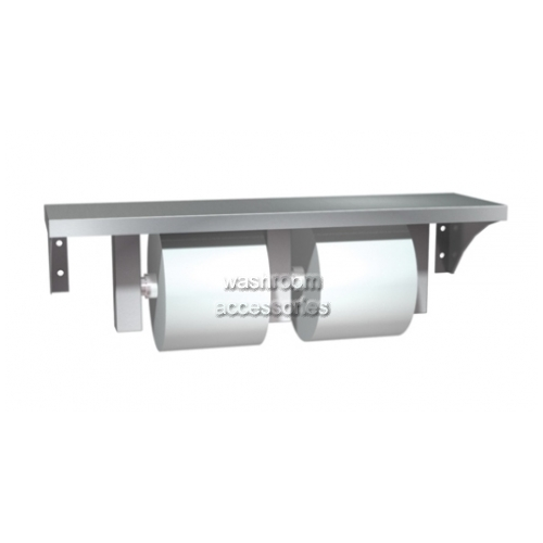 10-0697-GAL Double Toilet Roll Holder with Shelf