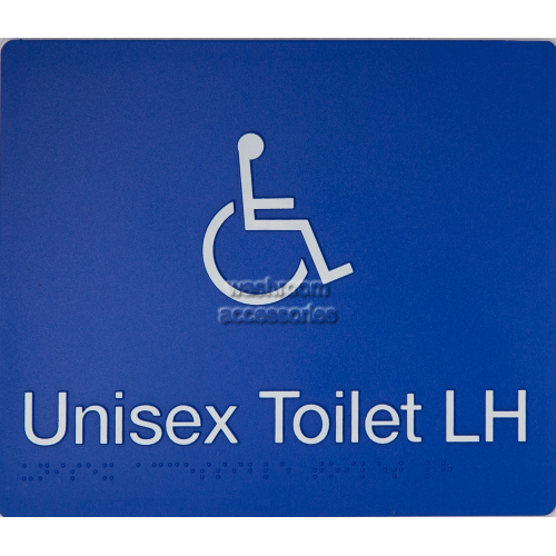 DTLH Accessible Toilet Left Hand Sign Braille
