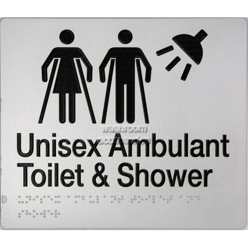 MFATS Unisex Ambulant Toilet and Shower Sign Braille