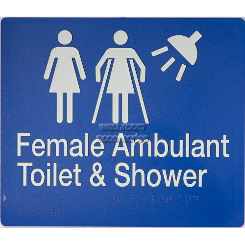 FFATS Female Female Ambulant Toilet and Shower Sign Braille