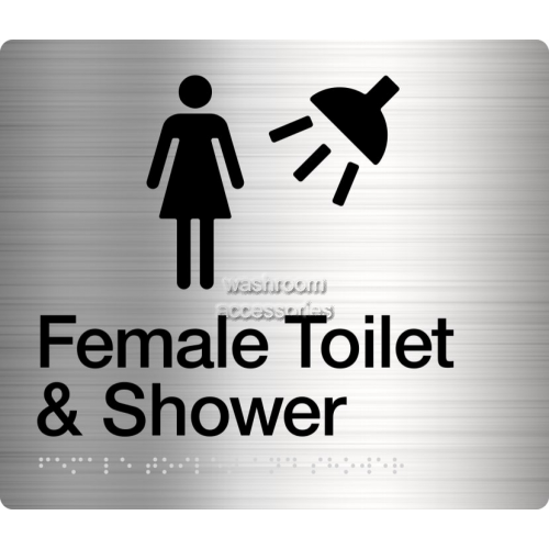 FTS Female Toilet and Shower Sign Braille