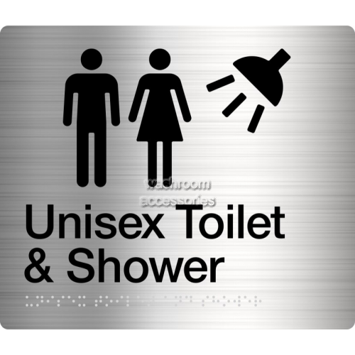 MFTS Unisex Toilet and Shower Sign Braille