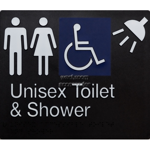 MFDTS Accessible Unisex Toilet and Shower Sign Braille