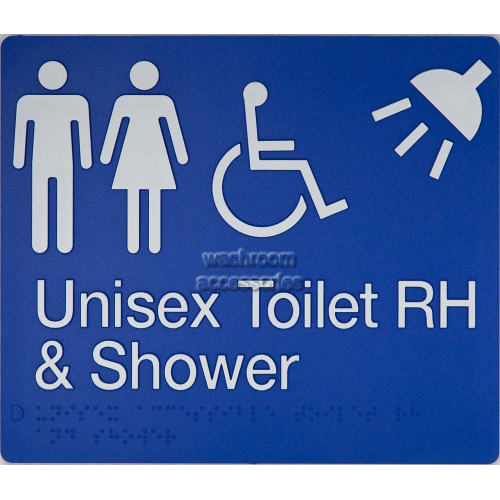 MFDTSRH Unisex Accessible Toilet Right Hand and Shower Sign Braille