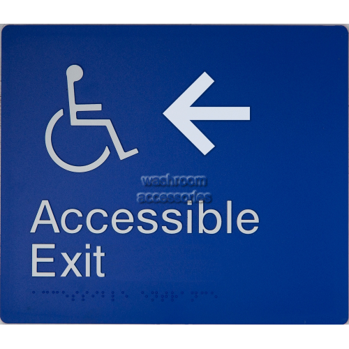 Accessible Exit Left Arrow Sign Braille