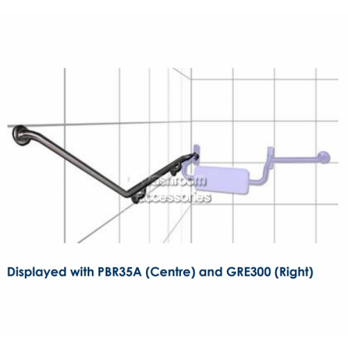 View GRE08 Toilet Grab Rail Attachment 40 Degree Right Hand details.