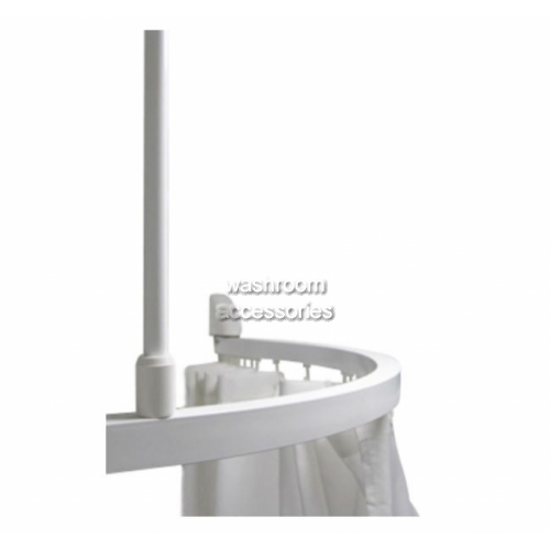 View 9528 Curved Silver Shower Curtain Track with Hooks Left Hand details.