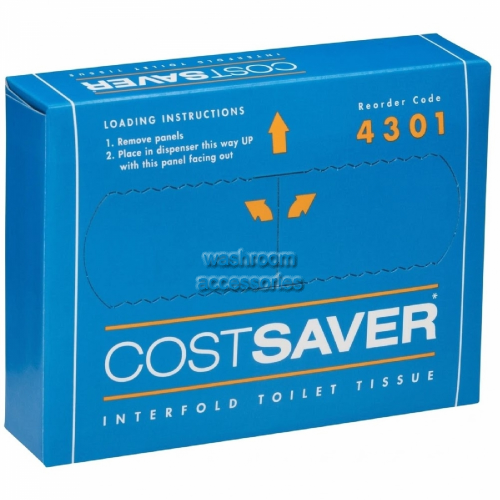 View 4301 Interfold Toilet Tissue Paper 200 Sheets White 1 ply details.